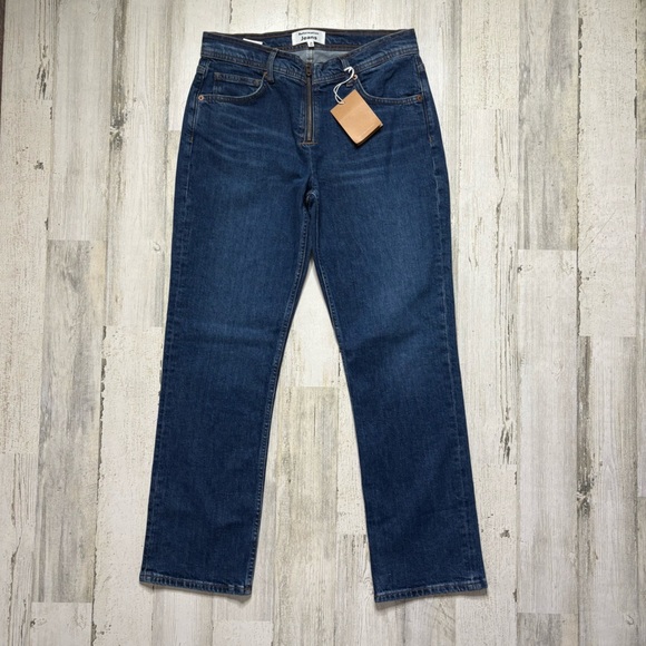 NWT Reformation Julianna Zip Mid Rise Straight Leg Jeans - Picture 2 of 6